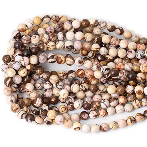 45PCS 8mm Natural Australian Zebra Gemstone Round Loose Beads Crystal Energy Stone for DIY Jewelry Making 1 Strand 15" - color: Australian Zebra, size: 8mm