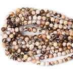 45PCS 8mm Natural Australian Zebra Gemstone Round Loose Beads Crystal Energy Stone for DIY Jewelry Making 1 Strand 15" - color: Australian Zebra, size: 8mm