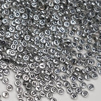 Melius Acrylic Silver Letter Beads, 1450 Pcs 4x7mm Round Alphabet Beads in 28 Grid Box for Jewelry Making, DIY Bracelets, Necklaces, Key Chains, Bracelets - color: Silver, size: 4x7mm
