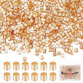Beebeecraft 1 Box 1000Pcs Crimp Tube Beads 18K Gold Plated Crimping Tube Spacers Cord End Caps 2mm Loose Tiny Stopper Beads for Earring Necklace