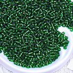 2000pcs Glass Seed Beads Bulk, 4mm 6/0 Mini Pony Spacer Small Individual Color Seed Beads for DIY Bracelet Necklaces Wrist Jewelry Making, Frosted Silver Green - color: Frosted Silver Green