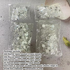 550pcs Round Crystal Glass Beads 3mm 4mm 6mm 8mm Round Faceted Spacer Beads for Jewelry Making Bracelet Earring Necklace Wind Chimes Suncatchers DIY Craft Making Supplies(White Series) - color: White Series, size: 3/4/6/8mm