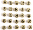 Songxi 1200pcs Gold Letter Beads for Bracelets, 4x7mm Black Alphabet A-Z Beads Friendship Bracelets Jewelry Making Kit - color: 1200pcs round golden letters