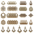 SUNNYCLUE 1 Box 54Pcs 9 Style Tibetan Earring Chandelier Connector Charms Findings Loops Jewelry Making Kit for Earring Drop and Charm Pendant, Antique Bronze - color: 54pcs 9 Style Antique Bronze