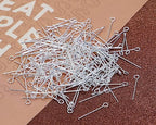 Shapenty 200PCS Mini Metal Wire Eyepins Beading Small Open Eye Head Pins Needles Bulk for DIY Craft Bead Earring Pendant Necklace Bracelet Jewelry Charm Finding Making (20mm/0.79Inch, Silver) - color: Silver, size: 20 mm