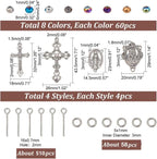 PH PandaHall Rosary Jewelry Making Kit 1064pcs Easter Necklace Making Set Rosary Prayer Making Supplies First Communion Necklace Set Cross Beads Kit for Ramadan Bracelet Necklaces Jewelry Making