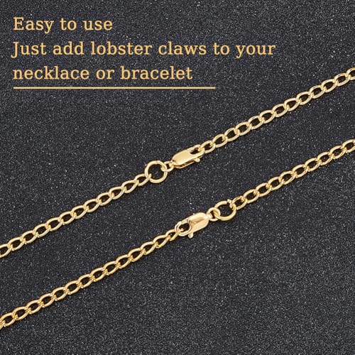 SUNNYCLUE 1 Box 4Pcs 14K Gold Filled Lobster Clasp Lobster Claw Clasps 0.33in Small Brass Spring Links Connector Trigger Snap Jewelry Findings for Jewelry Making DIY Necklace Bracelet Crafts Supplies - size: 0.33in