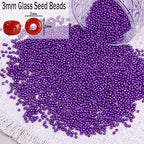5000pcs Glass Seed Beads, 3mm 8/0 Small Individual Color Seed Beads Mini Pony Bulk for DIY Bracelet Necklaces Wrist Jewelry Making, Dark Purple - color: Dark Purple