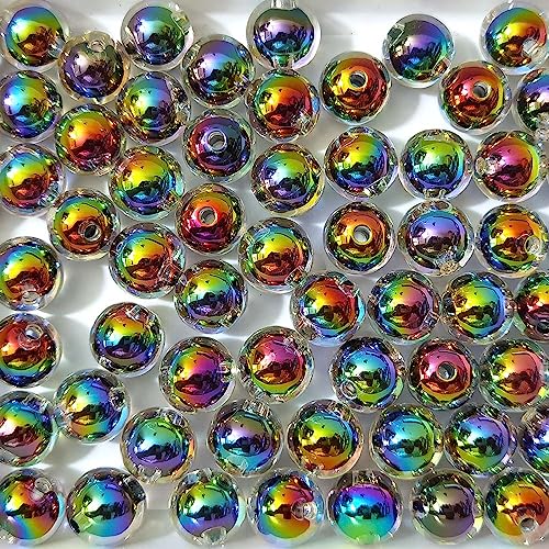 Mixed Lots Shiny AB Color Acrylic Faceted Bead DIY Beading Hairband Bracelets Necklace Craft Embelishment (Gradient-Round) - color: Gradient-Round