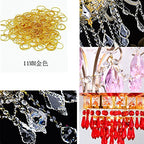 H&D 500pcs Round Edged Split Circular Ring Clips for Crystal Lamps, Crystal Curtain, Crystal Garland, Necklaces, Keys, Earrings, Jewelry Making and Craft Ideas (11mm, Golden) - color: Golden