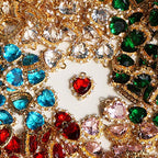 Crystal Zirconia Gold Plated Brass Charms for Jewelry Making Bracelet Necklace Earring Pendant Craft Supplies DIY Accessories - color: HeartA-Red-5Pcs