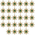 Sun Star Charms Baroque Boho Crystal Gold Plated Resin Gypsy Pendant Alloy for Jewelry Making DIY Craft Bracelet Necklace Earring - color: Sun-Green-28Pcs