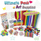 Olly Kids Arts and Crafts Supplies Set- 1000+ Pieces Giftable Craft Box for Kids: DIY Craft Supplies for Toddlers, School Project, and Homeschool - color: Purple