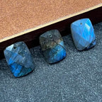 Natural Stone Pendants Faceted Flash Labradorite Stone Beads Flash Crystal Gemstone Charms for Jewelry Making Necklace Bracelet Gift - color: rectangle