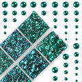 4000Pcs Mixed Size Hot Fix Round Crystals Gems Glass Stones Hotfix Flat Back Rhinestones (Blue Zircon) - color: Blue Zircon, size: 4000 Count (Pack of 1)