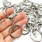 20Pcs Lobster Clasps Swivel Hooks, Lobster Clasp Trigger Clips with Flat Split Keychain Ring and 8 Shap Swivel Clips for DIY Craft Making (Silver-2) - color: Silver-2