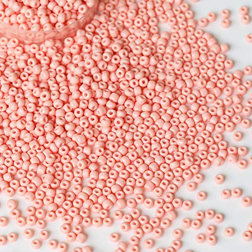 Bala&Fillic Light Pink Color 4mm Seed Beads About 1200pcs/100Grams in Bag, 6/0 Glass Craft Beads for Making Bracelet and Necklace (Light Pink) - color: Light Pink -4mm