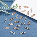 SUPERFINDINGS 48Pcs 3 Style Alloy Rhinestone Links Connectors Metal Infinity Pendants Connectors Infinity Symbol Connexter Link for DIY Jewelry Making