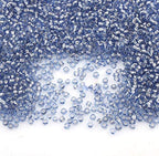 Perlin Glass Seed Beads 2mm 11/0 Round Mini Small Pony Beads 6500pcs for Making Earrings Bracelets Pendants Waist Jewelry DIY Handmade Silver Lined Color Kit (Sapphire Blue) - color: Sapphire Blue