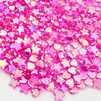 450Pcs Acrylic Beads AB Crystal Star Beads Heart Beads for Jewelry Making DIY Bead Bracelet Necklace Earrings(Rose Red) - color: Rose Red