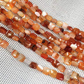 Natural Stone Beads Square Faceted Beading red Agate Gemstone Loose Beads for Jewelry Making 7.9 inches 2 Strands - color: red agate