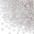 ANCIRS 1200pcs 7mm Spacer Beads Caps for Jewelry Making, Metal Flower Filigree Bead Caps for Bracelet Necklace- Silver - color: Silver