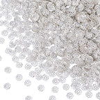 ANCIRS 1200pcs 7mm Spacer Beads Caps for Jewelry Making, Metal Flower Filigree Bead Caps for Bracelet Necklace- Silver - color: Silver