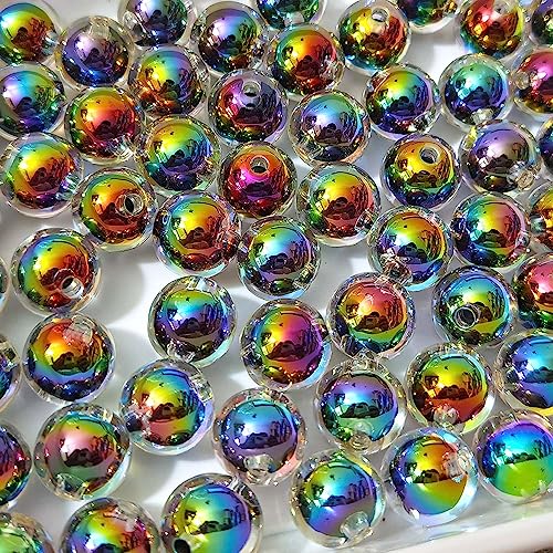 Mixed Lots Shiny AB Color Acrylic Faceted Bead DIY Beading Hairband Bracelets Necklace Craft Embelishment (Gradient-Round) - color: Gradient-Round
