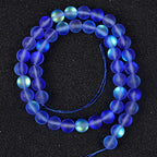 48PCS 8mm Natural Blue Mystic Aura Quartz Gemstone Frosted Matte Titanium Round Loose Spacer Beads 15 inch Full Strand Crystal Healing Power Quartz - color: Blue Mystic Aura, size: 8mm