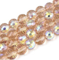 68pcs 8mm Transparent Electroplate Glass Beads Strands 96 Faceted Round Glass Spacer Beads for DIY Earring Bracelet Necklace Jewelry Making Wheat - color: Wheat