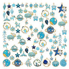 30pcs Mixed Enamel Charms Pendants for Jewelry Making Bulk lot Necklace Earrings Bracelet Craft Findings - color: Blue