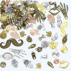 stino 100 G Mixed Style Metal Charms for Jewelry Making, Bulk Silver & Gold Plated, for Bracelet, Necklace, Earrings DIY Crafts - style: Body Parts