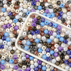 8mm Acrylic Beads 600pcs Cross Bead Multicolor Spacer Bubble Beads Plastic Crafts Bead for DIY Necklaces Bracelets Earrings Jewelry Making (Cross) - color: black&brown