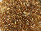 Czech Bugle Beads 40 gr / 1.4 oz Glass Tube Size #3 7mm (Gold) - color: Gold