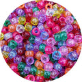 Amaney 1000 Pieces 6x9mm Mixed Colors Glitter Transparent Mix Plastic Pony Beads - color: 1000Glitter