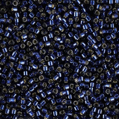 Miyuki Delica Seed Beads – Size 11/0 (1.6 mm), DB2191, Duracoat Navy Blue Silver Lined Dyed, 7.2 g, Approx. 1440 Beads, Made in Japan - color: DB2191 - Duracoat Navy Blue Silver Lined Dyed
