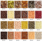 ZHIYUXI 7500Pcs Gold Glass Seed Beads Kit for Jewelry Making with Bugle Tube Bead 24 Colors Waist Embroidery Beads for DIY Bracelet Necklace Making Craft Beading Kit - color: C-Gold