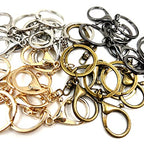 20Pcs Lobster Clasps Swivel Hooks, Lobster Clasp Trigger Clips with Flat Split Keychain Ring and 8 Shap Swivel Clips for DIY Craft Making (Silver-2) - color: Silver-2
