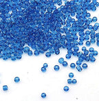 Perlin Glass Seed Beads 3mm 8/0 Round Mini Small Pony Beads 3300pcs for Making Earrings Bracelets Pendants Waist Jewelry DIY Handmade Transparent Color Kit (Sapphire Blue) - color: Sapphire Blue