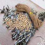 INSPIRELLE 4500pcs 6mm Natural Wood Beads Unfinished Round Wooden Loose Beads Wood Spacer Beads with 10M Jute Twine for Craft Making Home Decoration - size: 6mm