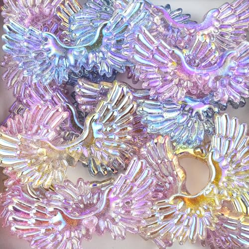 20Pcs Acrylic Wings Focal Beads for Pens Colorful Wings Fancy Space Beads for DIY Craft Beadable Pens Keychain Bracelet Necklace Earrings Jewelry Making - color: Wings