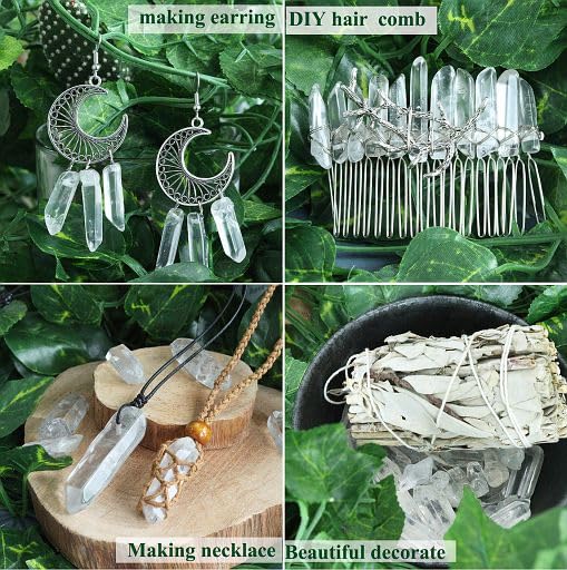 YATOJUZI 1LB Clear Quartz Crystal Points Bulk Natural Irregular Polished Stones Wands Gemstones Wholesale Reiki Energy Balancing Chakra Crystals Stone for DIY Handmade Meditation Divination 0.4"-1.2" - color: 0.39"-1.18”, size: 1lb