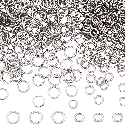 SUNNYCLUE 1 Box 1100Pcs Open Jump Rings Stainless Steel O Rings Connectors Linking Ring Jump Rings Bulk for Jewelry Making Chainmail Ring Earrings Bracelets Necklace Supplies DIY Craft 3mm 4mm - color: Stainless Steel Color, size: 3/4mm
