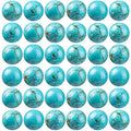 100Pcs Natural Stone Beads 6mm Turquoise Round Gemstone Loose Beads with Elastic Bracelet String for Bracelets Necklace Jewelry Making - color: Blue Turquoise, size: 6mm