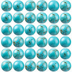 100Pcs Natural Stone Beads 6mm Turquoise Round Gemstone Loose Beads with Elastic Bracelet String for Bracelets Necklace Jewelry Making - color: Blue Turquoise, size: 6mm
