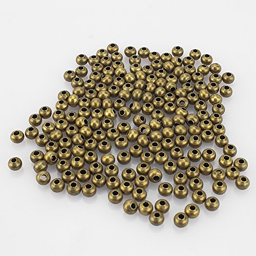 LolliBeads (R) Antiqued Bronze Smooth Round Metal Beads 4 mm 600 Pcs - color: Bronze 600 Pcs 4mm