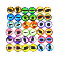 Julie Wang 15mm 40pcs Mixed Dragon Eyes Round time gem cover Glass Cabochon Dome Cameo Pendant Settings - size: 15MM-40PCS