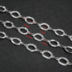 UMAOKANG 2 Yard Silver Chain for Jewelry Making Hollow Oval Chain Necklace Bracelet DIY Jewelry Supplies Findings - color: Silver Hollow Oval