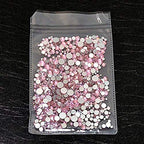 AD Beads 1440 Pieces Mixed Size No Hotfix Glue on Quality Glass Flatback Rhinestones Round Crystal Gems (22 Lt. Rose) - color: Lt. Rose 22