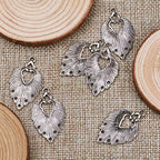 Mega Pet 10pcs Tibetan Silver Leaf Chandelier Component Links Charm Pendant Connectors with 5 Holes for Multi Layers Dangle Earring Bracelet Necklace Jewelry Making - color: Antique Silver, Leaf